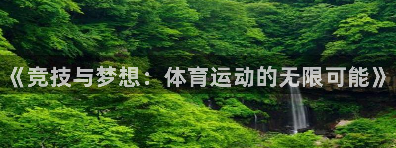 3377体育官网下载招商：《竞技与梦想：体育运动的无